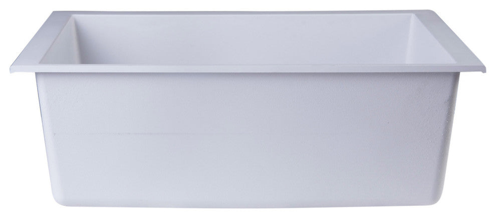 Ab2420Um-W White 24" Undermount Single Bowl Granite Composite Kitchen Sink