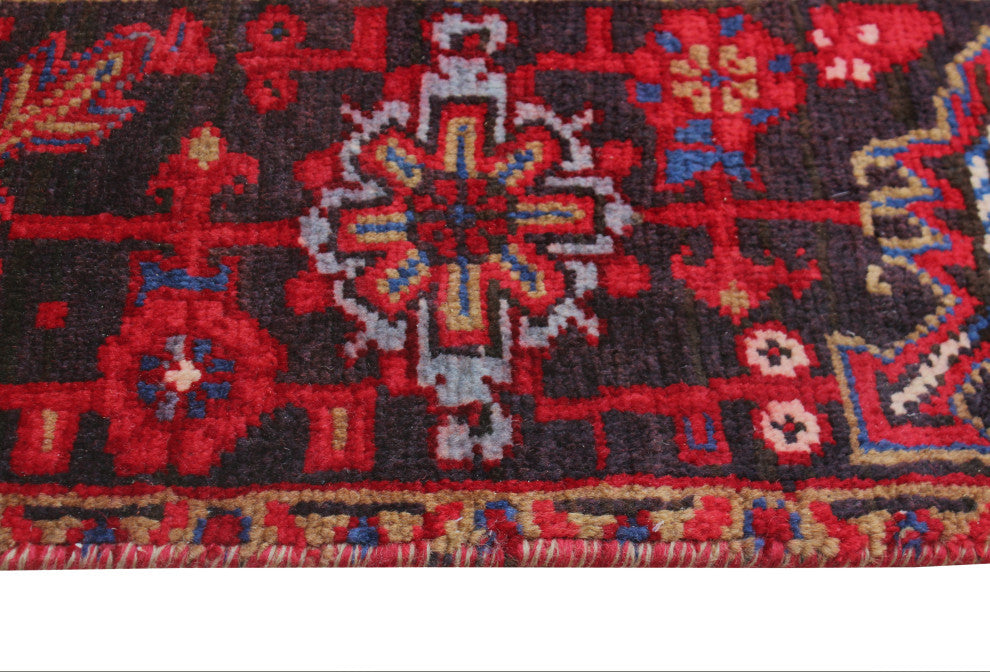Fine Vintage Heriz Makbule Red/Charcoal Rug, 7'7 x 9'9