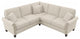Coventry 87W L Shaped Sectional Couch in Cream Herringbone Fabric