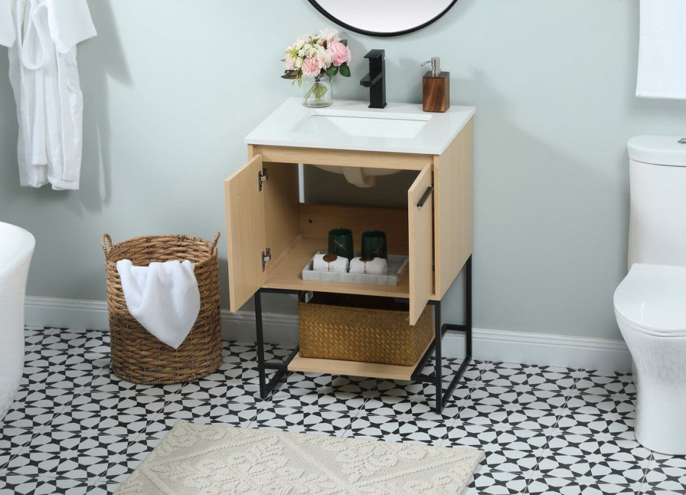 Sue 24" Single Bathroom Vanity, Maple