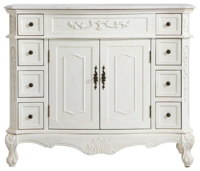 42" Single Bathroom Vanity, Antique White