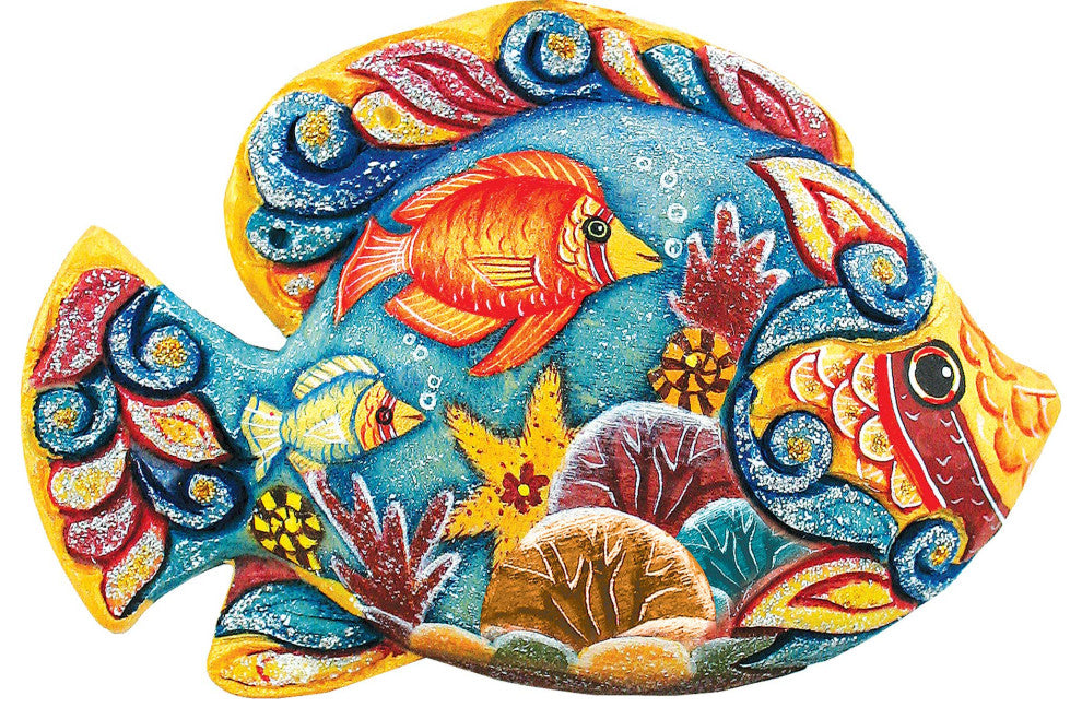 Tropical Fish Wood Door Hanger