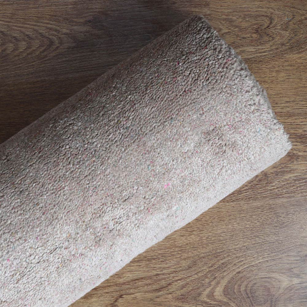 Hand Knotted Loom Silk Mix Area Rug Solid Beige