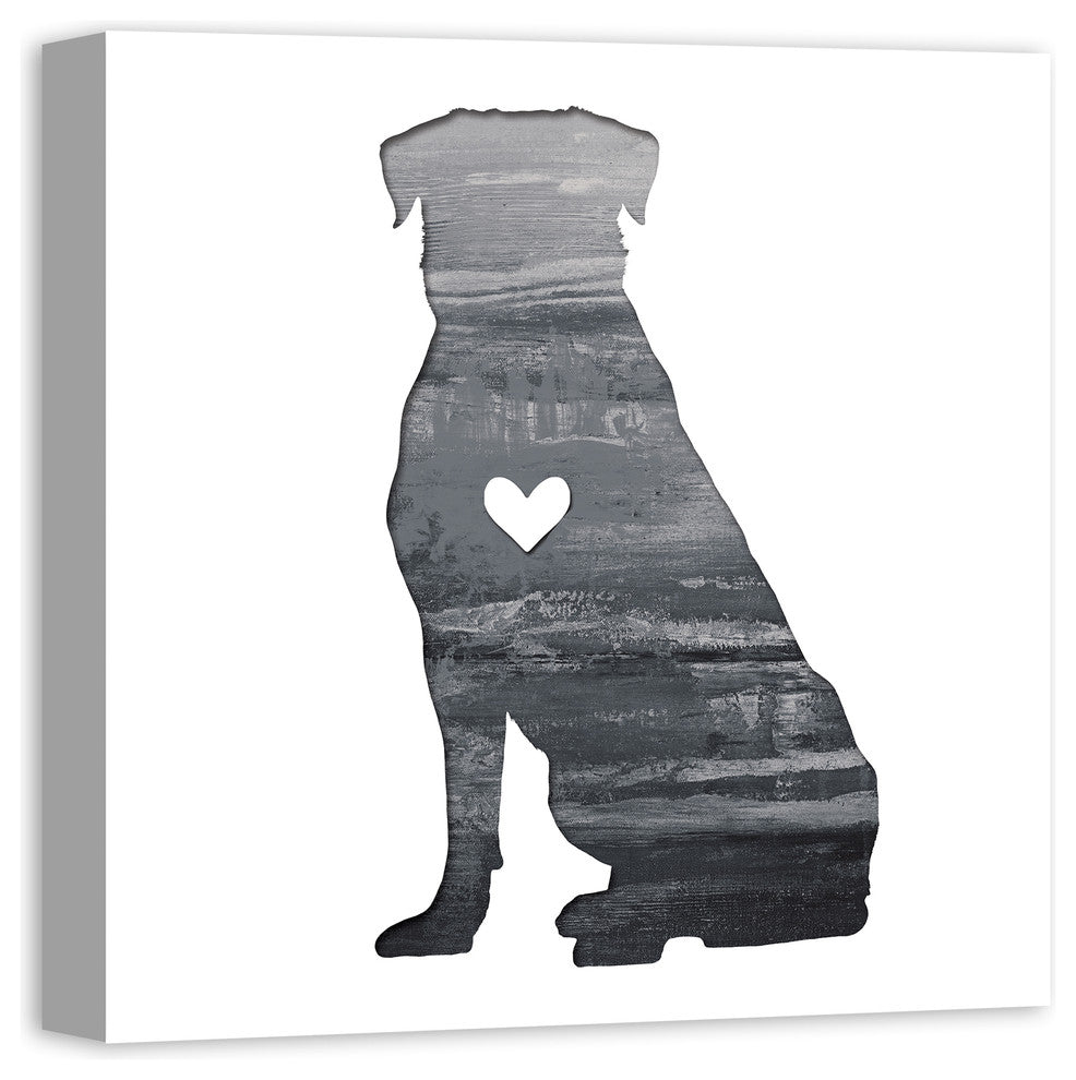 Designs Direct Creative Group Ink Silhouette Rottweiler 20x20 Canvas Wall Art