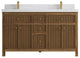 Sonoma Teak 60 Double Bathroom Vanity in Dark Natural with 2" Empira Quartz