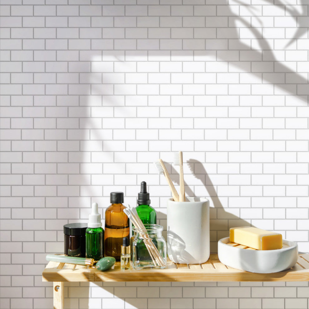 Metro Subway Glossy White Porcelain Floor and Wall Tile