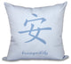 20"x20" Tranquility, Word Print Pillow, Blue