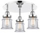 Canton-3 Light 17" Flush Mount-Polished Chrome, Clear Glass Shade