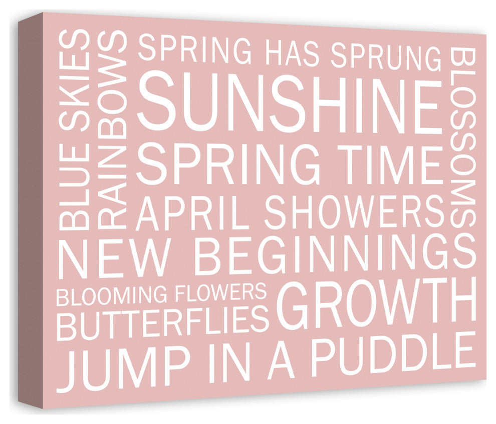 Pink Spring Sayings 20x16 Canvas Wall Art
