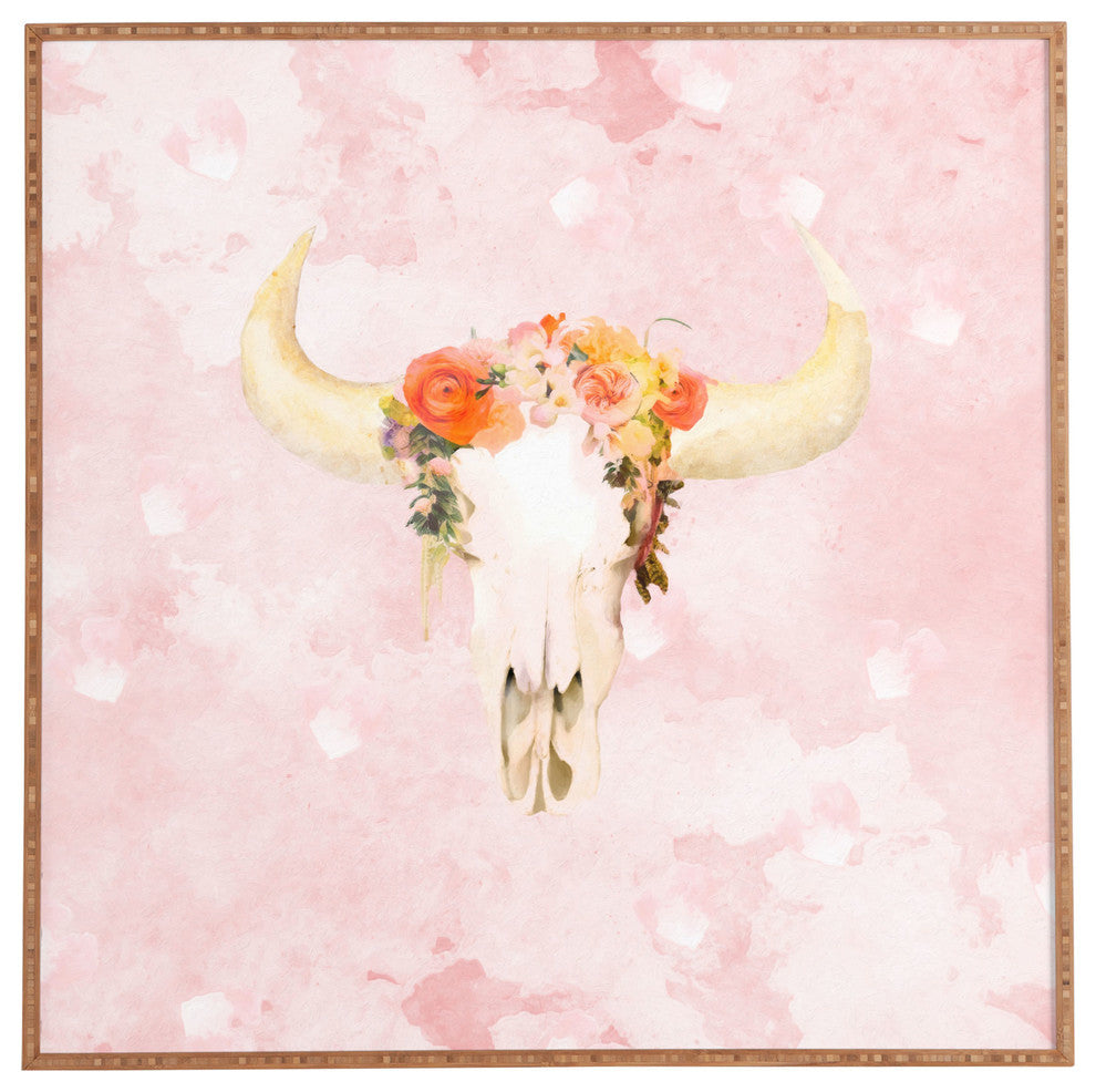 Kangarui Romantic Boho Buffalo Framed Wall Art