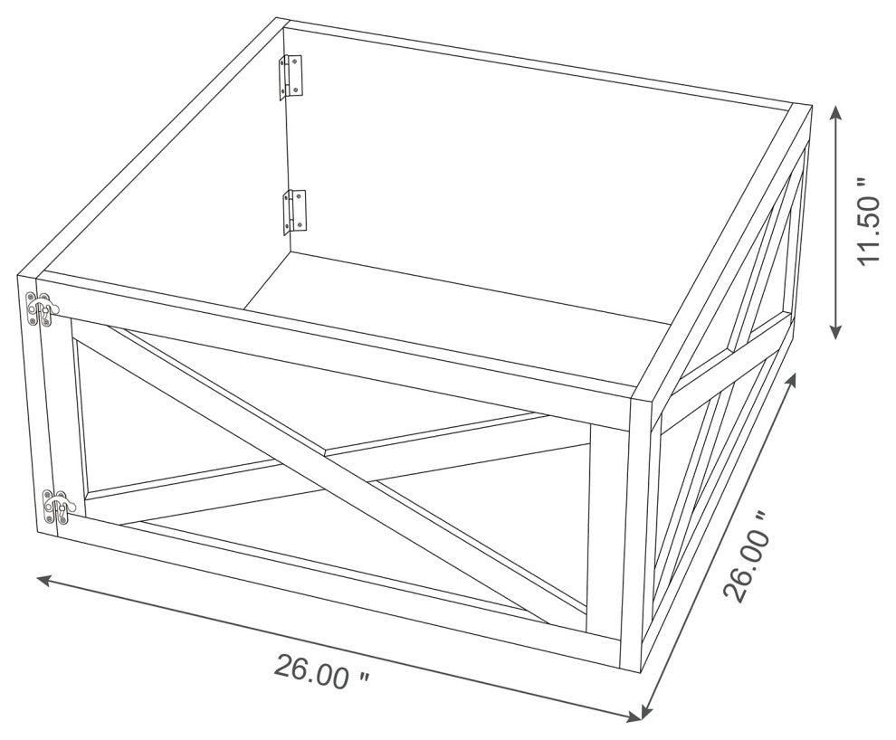 Washed Wooden Tree Collar, Black, 26"lx26"w