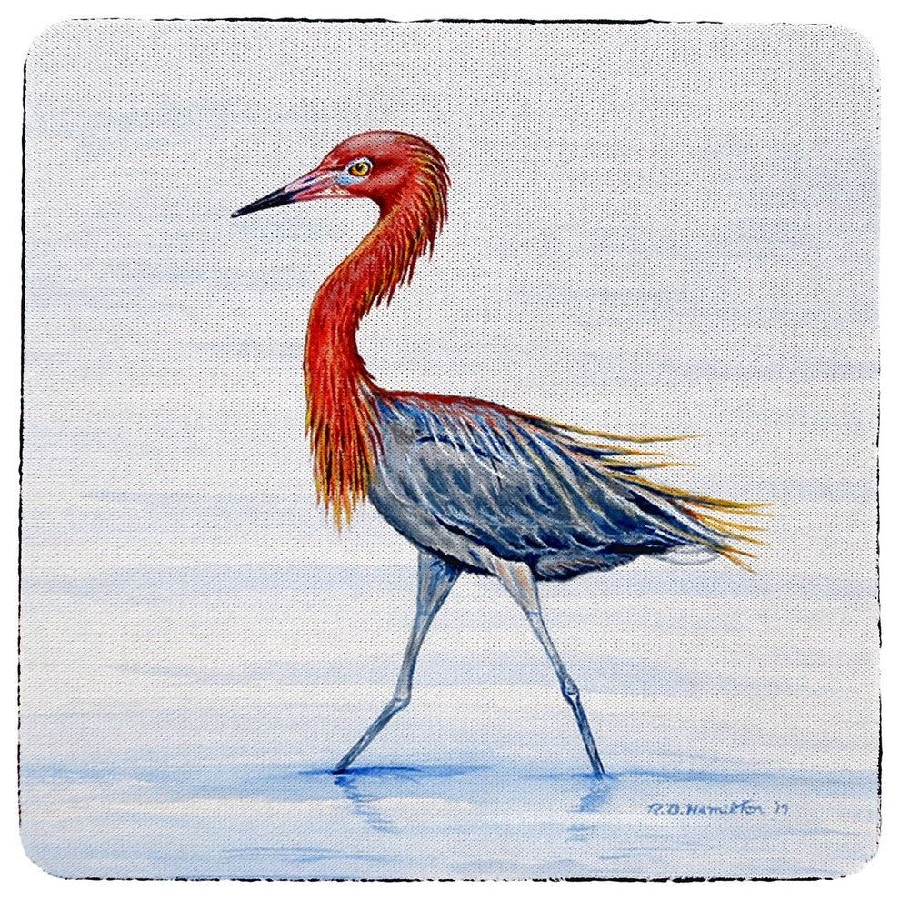Reddish Egret Coaster - 3 Sets of 4 (12 Total)