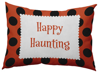 Happy Haunting Dots Accent Pillow, Harvest Orange, 14"x20"