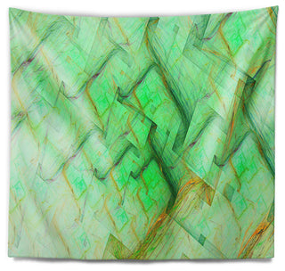 Light Green Electric Lightning Abstract Wall Tapestry, 92"x78"