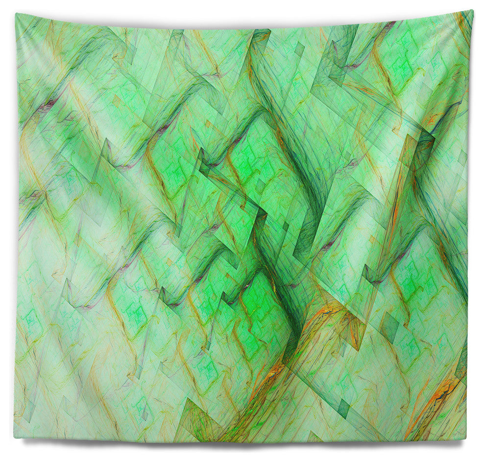 Light Green Electric Lightning Abstract Wall Tapestry, 92"x78"