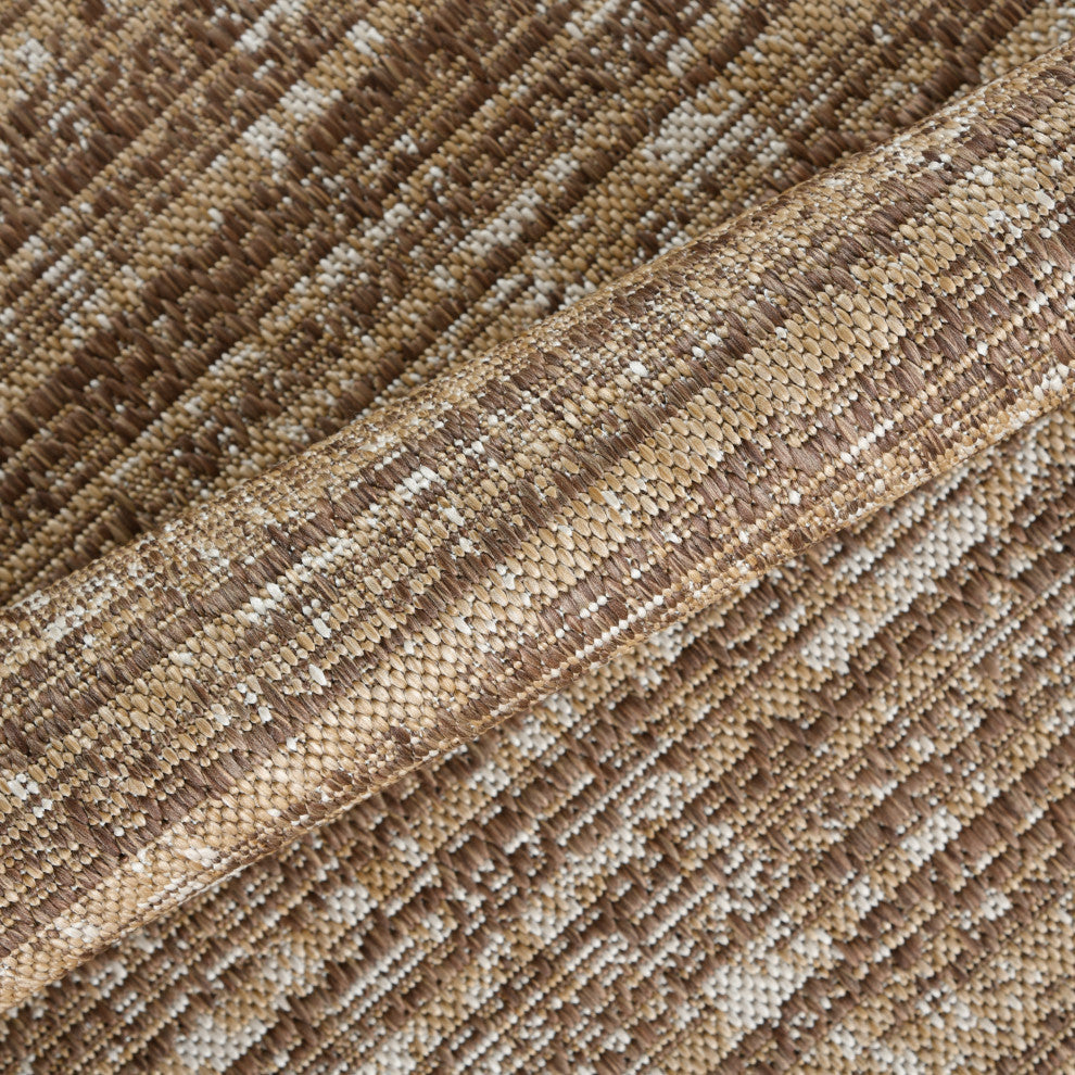 Maryland Cecil Indoor/Outdoor Runner, Brown, 2'4" x 8', Striped