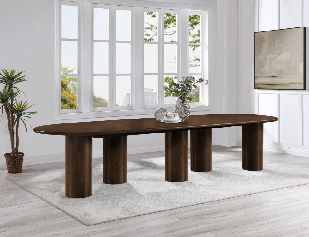 Dolan Rubberwood and Veneer Dining Table, Brown