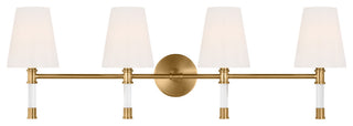 Hanover 3-Light Indoor Bath Vanity Wall Sconce, Burnished Brass Gold