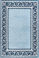 Acanthus French Border, Blue/Navy, 8'x10'