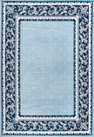 Acanthus French Border, Blue/Navy, 8'x10'