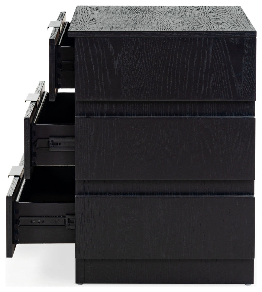 Safavieh Couture Titus 3 Drawer Stacked Chest, Black