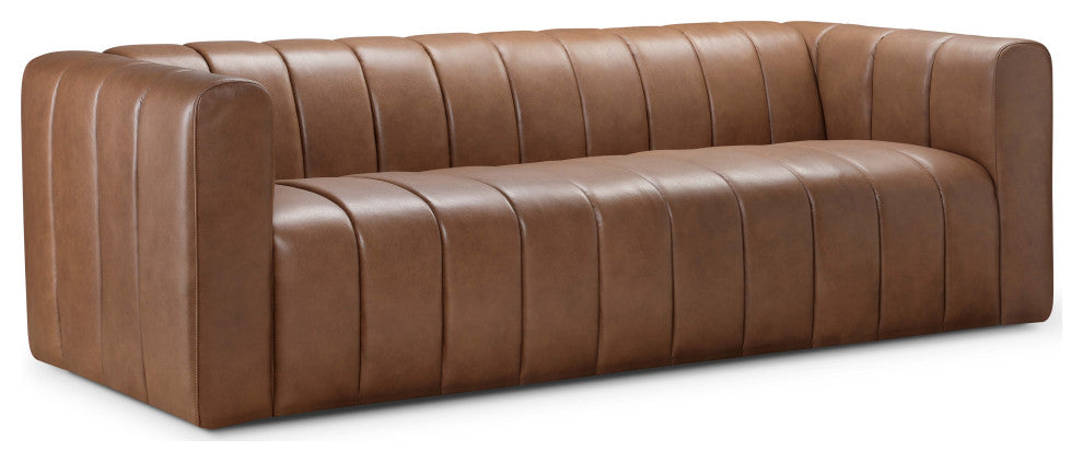 Lucas 100% Top Grain Leather Sofa, Camel