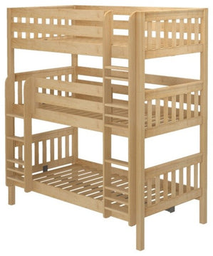 Leta Natural Twin XL Triple Bunk Bed, Bunk Bed Only