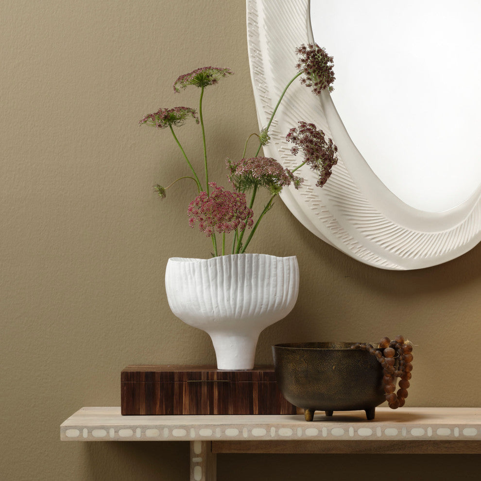 Plunge Ceramic Decorative Vessel, White