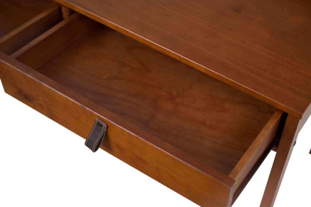 Memomad Bali Home Office Solid Wood Desk with Drawers (Caramel)