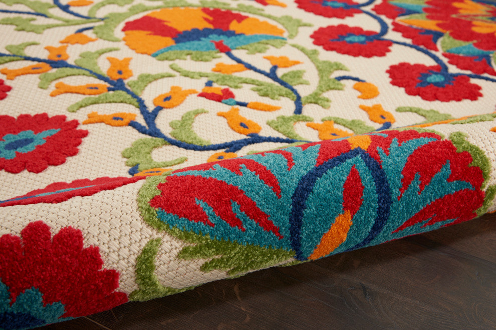 Nourison Aloha 9' x 12' Red/Multi Transitional Area Rug
