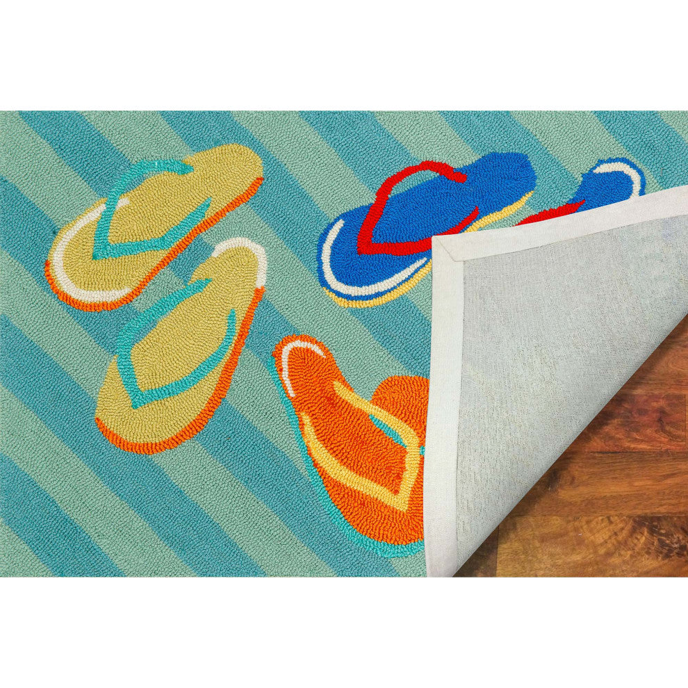 Frontporch Flip Flops Indoor/Outdoor Rug Blue 2'6x4'