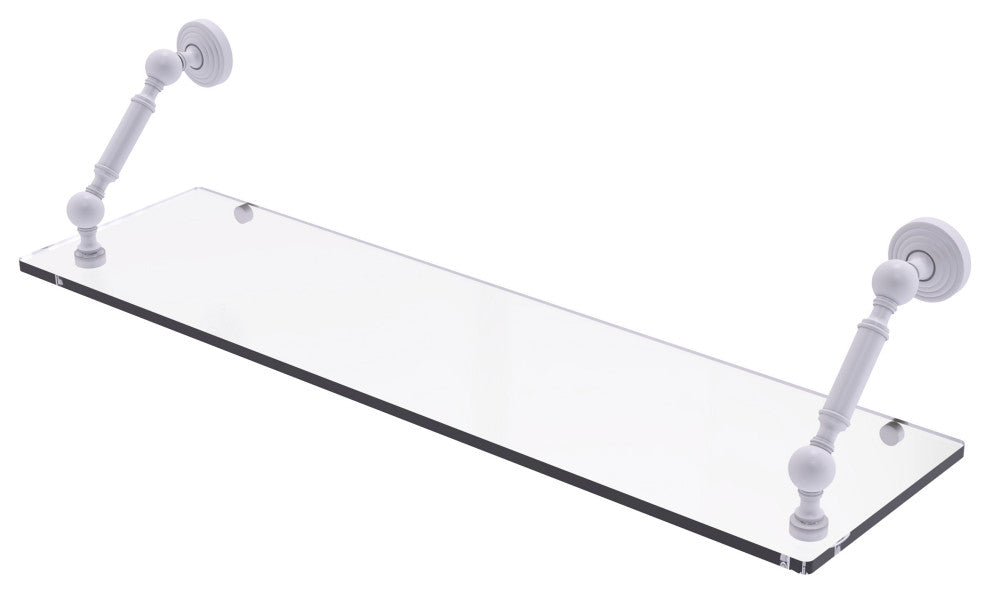 Waverly Place 30" Floating Glass Shelf, Matte White