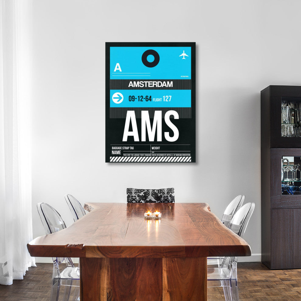 "AMS Amsterdam Luggage Tag 1" Fine Art Print