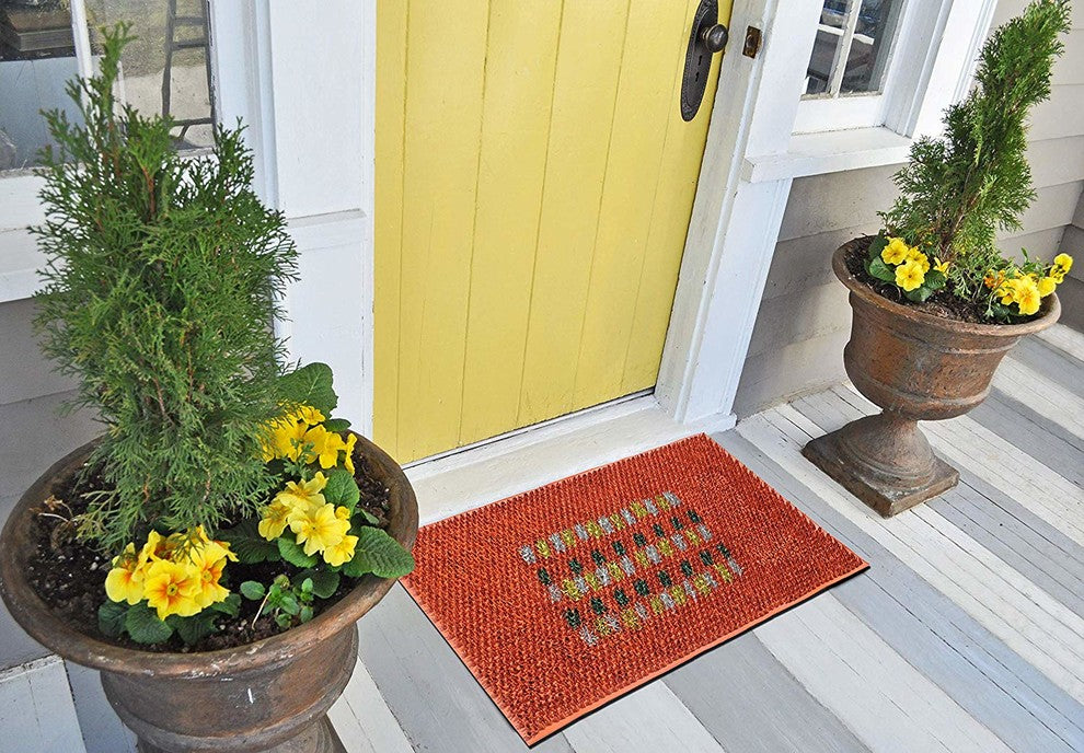 A1HC First Impression Grassdecor, Natural Rubber Doormat, 18"x30", Terracotta