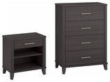 Somerset Chest of Drawers and Nightstand Set in Storm Gray - Engineered Wood
