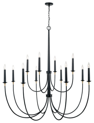 Capital Lighting 445601 Amara 12 Light 54"W Taper Candle - Matte Black with