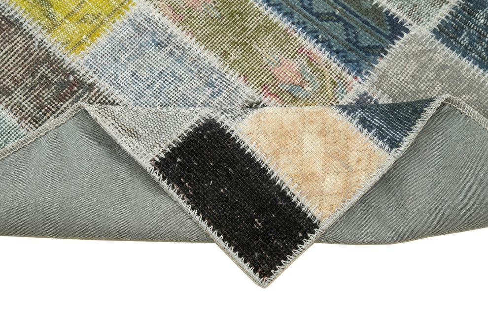 Rug N Carpet - Handwoven Turkish 3' 1" x 9' 11" Overdyed Patchwork Runner Rug