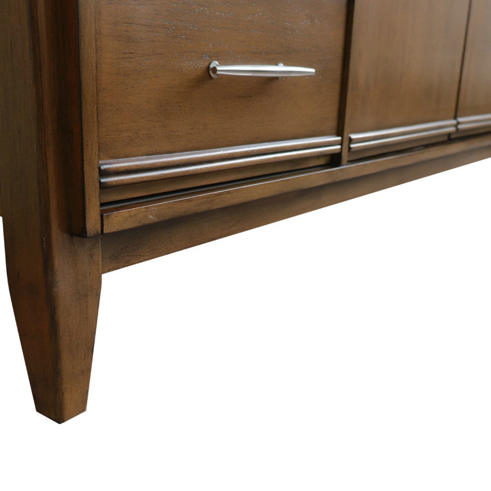 60" Single Sink Vanity, Walnut Finish - Cabinet Only