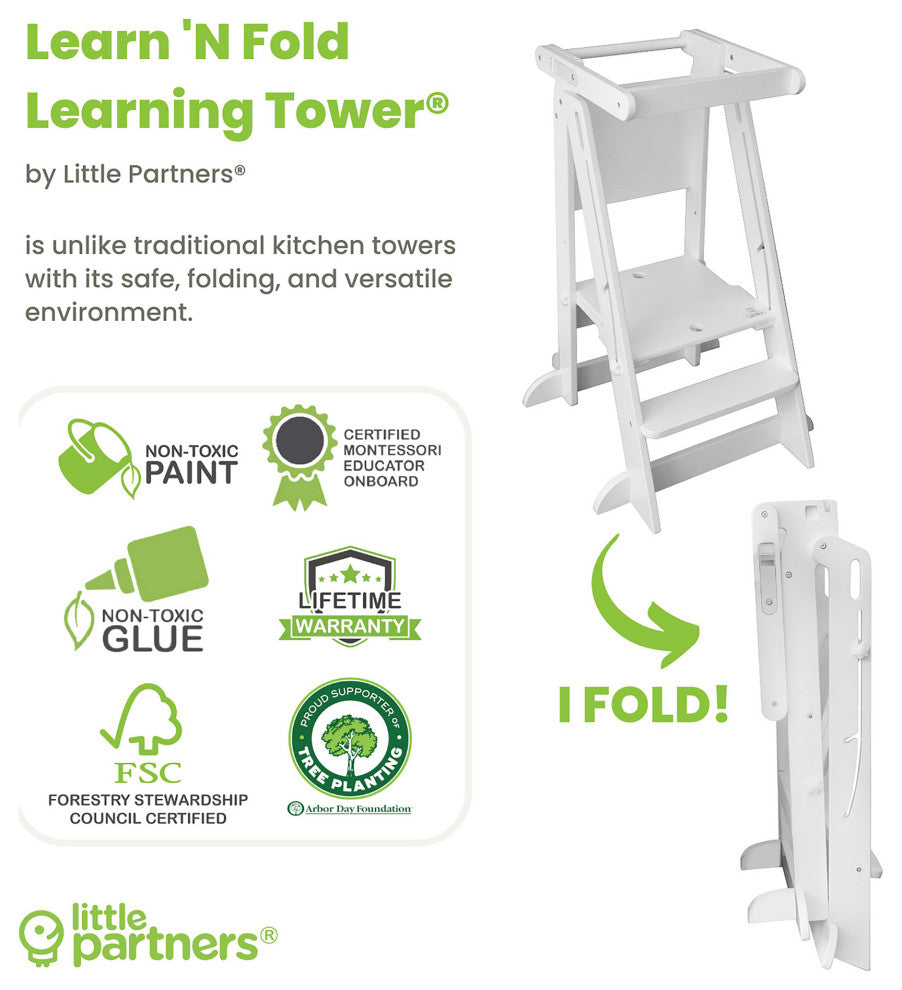 Little Partners Learn ''N Fold Learning Tower, Soft White
