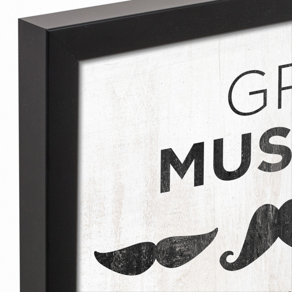 Great Mustache Grandpa 14x11 Black Framed Canvas