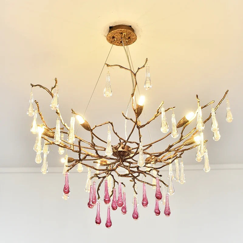 Akari Tree Branch Raindrop Chandelier Lighting