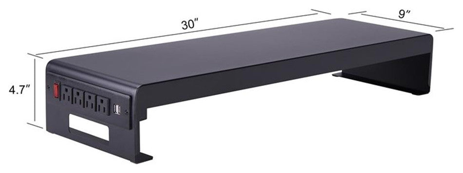 Rocelco 46" Adjustable Corner Desk Converter w/Monitor Stand BUNDLE Teak