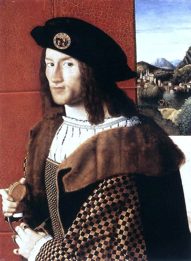 Bartolomeo Veneto Portrait of a Gentleman, 21"x28" Wall Decal
