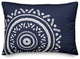 Simple Navy Boho Circle 20x14 Indoor/Outdoor Pillow