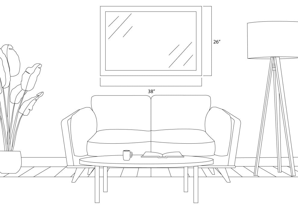 Meade Framed Wall Mirror, Silver, 26"x38"