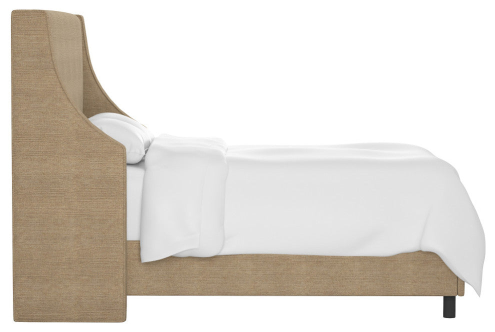 Wingback Bed, Linen Sandstone, Full