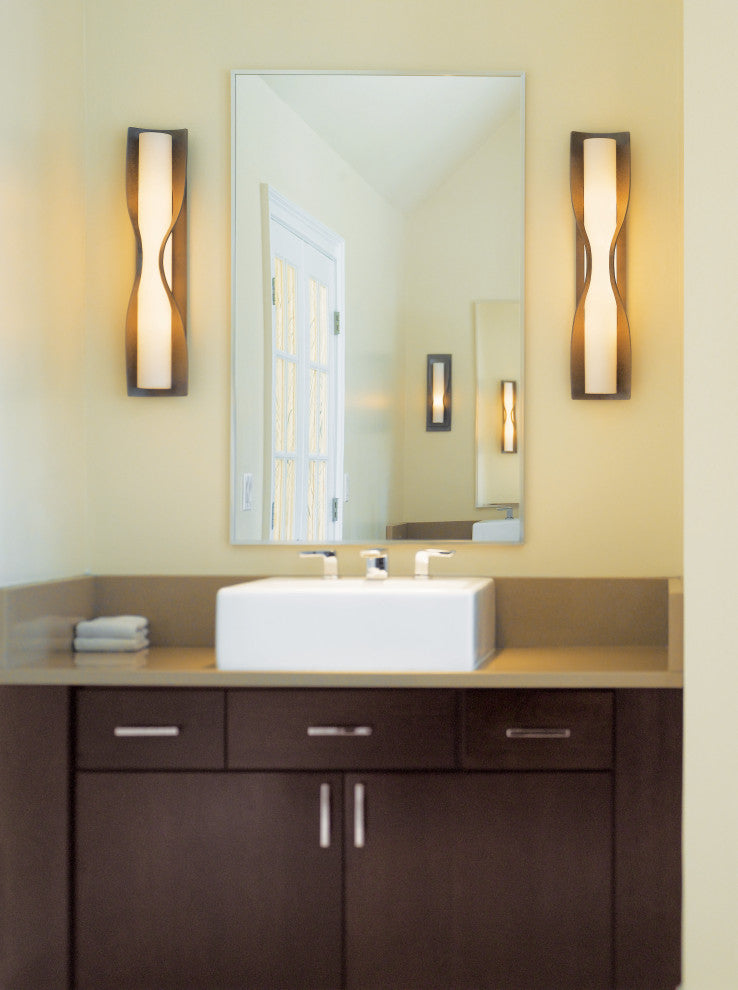 Dune Large Sconce, Dark Smoke Finish, Opal Glass