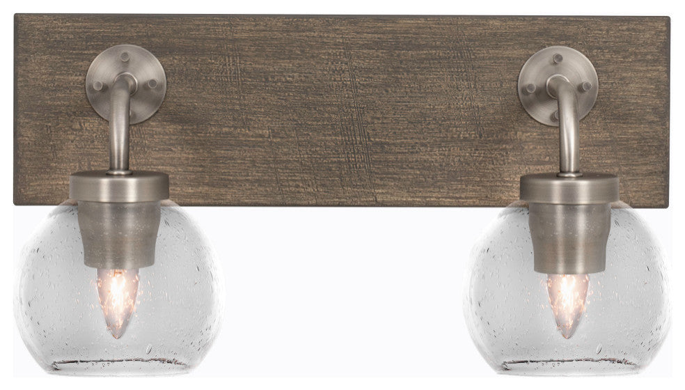 Oxbridge, Bath Bar, Graphite & Painted Distressed Metal, 5.75" Clear Bubble