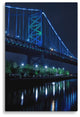 The Ben Franklin Bridge 3 Night Photography Canvas Wall Art Print, 24" X 36"