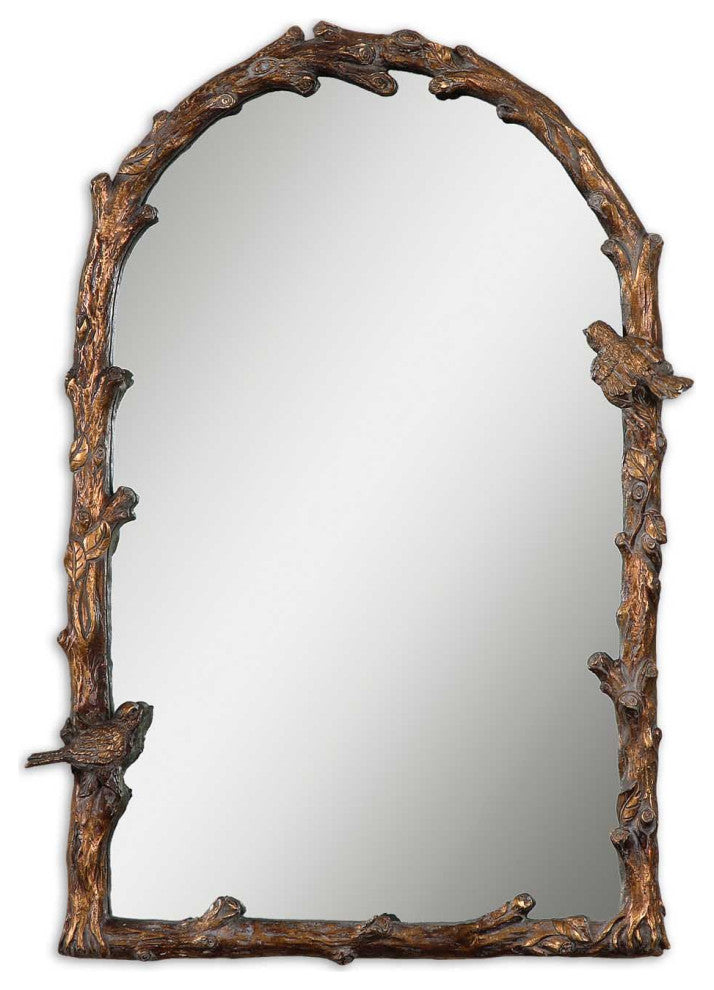 Uttermost Paza Arch Antiqued Gold Leaf Mirror